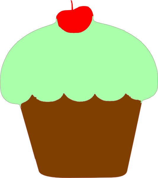 534x600 Orange Birthday Cupcake Clip Art