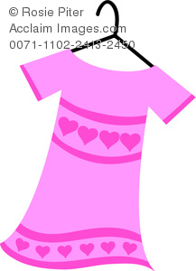 217x300 Illustration Of Clothing Women's Dress In Pink With Hearts
