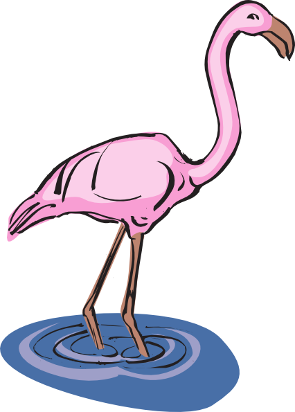 426x595 Flamingo Standing In Water Clip Art