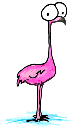 256x433 Flamingo Cartoon Clipart