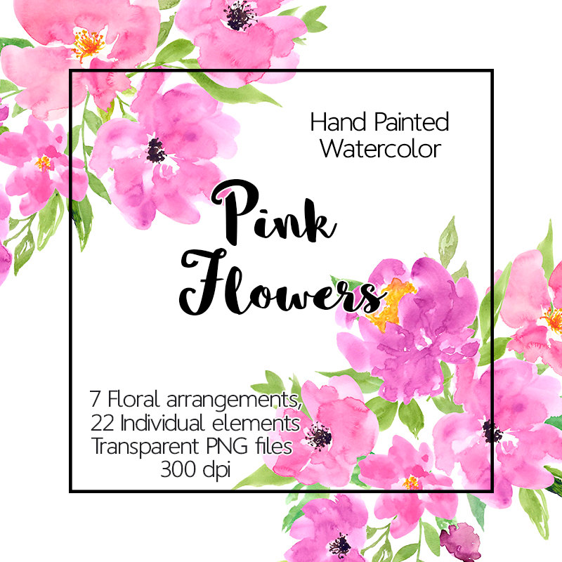 800x800 Flower Clipart Watercolor