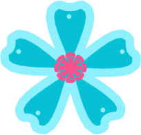 204x196 Blue And Pink Flower Clip Art