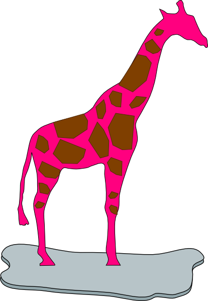 414x598 Giraffe Pink Brown Clip Art