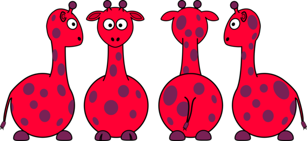 600x275 Giraffe Clipart Red