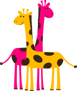 252x300 Girl Giraffes Clip Art