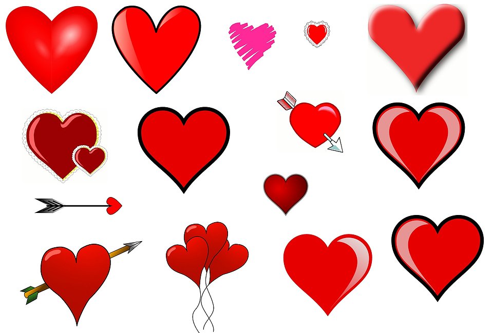 958x649 Clipart Hearts Free
