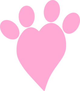 264x300 Pink Heart Paw Clip Art