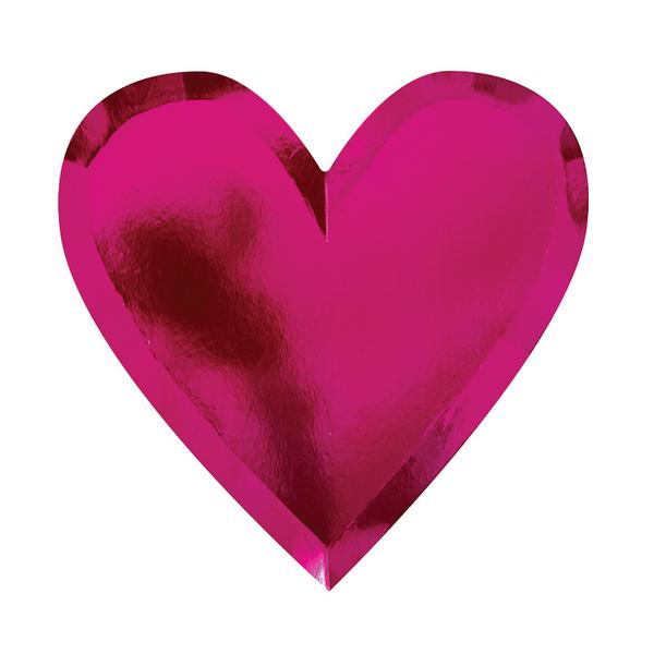600x600 Hot Pink Heart Plate