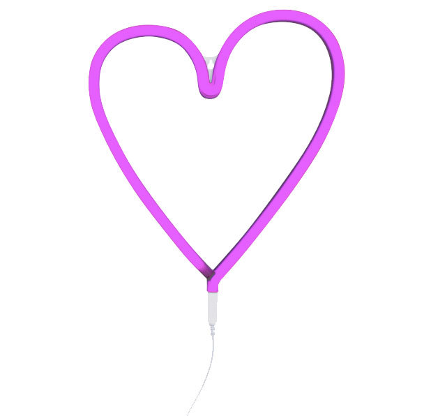 618x596 Pink Heart Neon Style Light