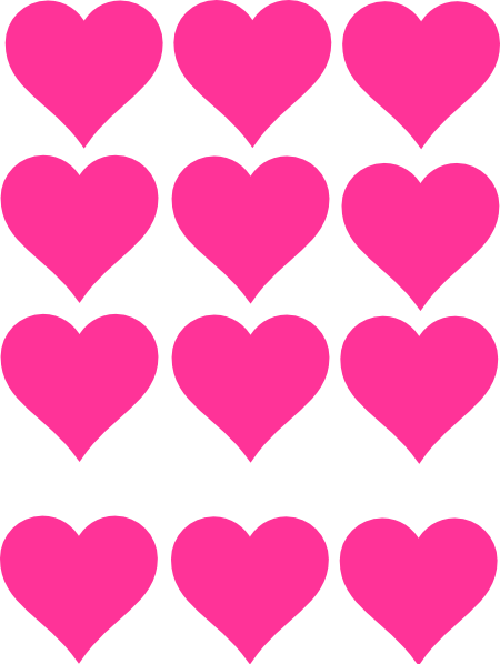 450x598 Pink Hearts Clip Art