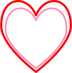 300x303 Pink And Red Heart Outline Clip Art