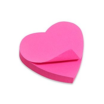 350x350 Post It 76x76 Mm Heart Shaped Cube Notes Pink