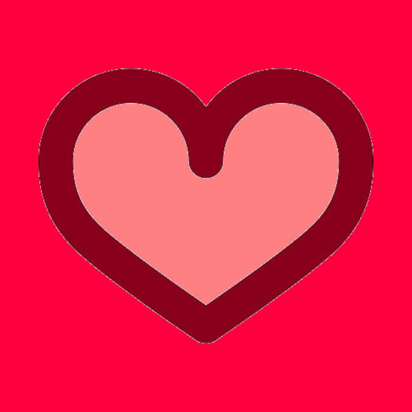 600x600 Pink Heart Outline Free Images