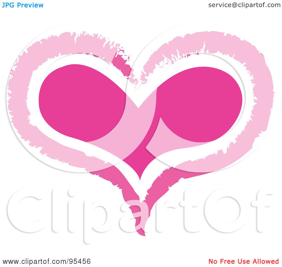 1080x1024 Royalty Free (Rf) Clipart Illustration Of A Pink Heart Outline