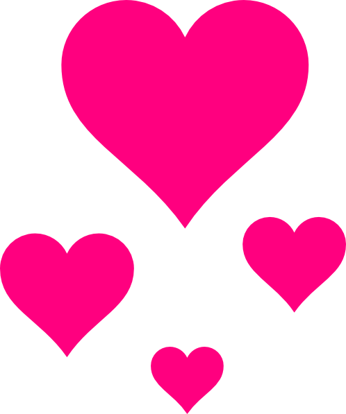 498x597 Pink Hearts Clip Art