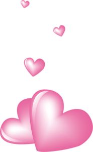 185x300 Pink Hearts Clipart