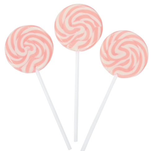493x487 Pink And White Swirl Lollipops 12pk