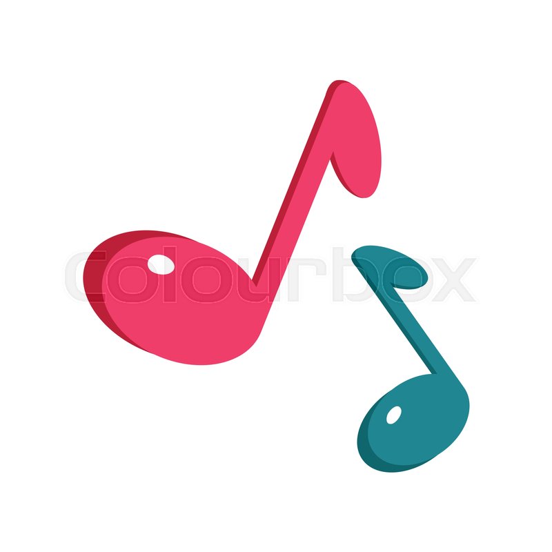 800x800 Music Sign Blue And Pink Notes Isolated On White. Musical Notes