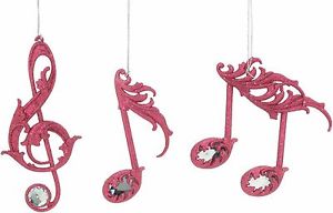 300x192 Set Of 3 Pink Music Notes Christmas Tree Decorations New 22504 Ebay