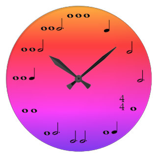 324x324 Pink Musical Notes Clocks Zazzle.ca