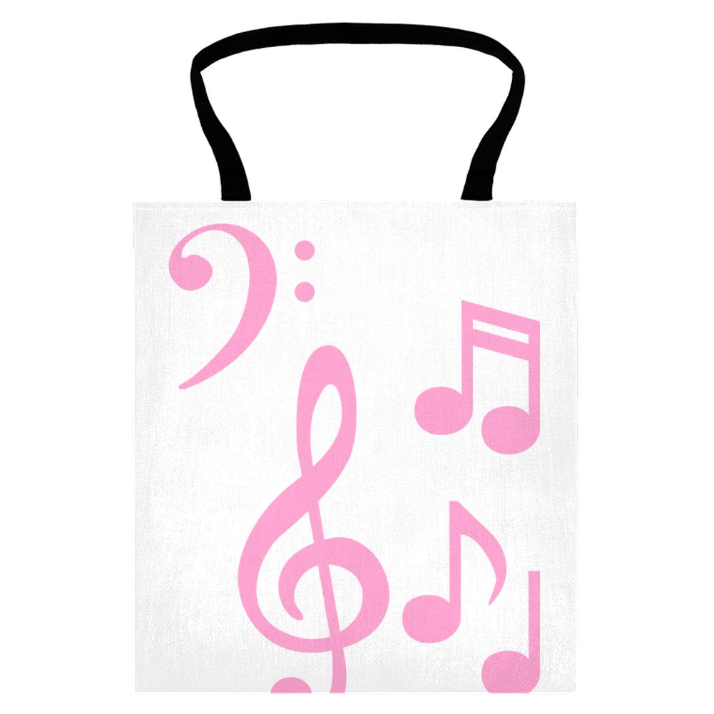 1001x1001 Pink Musical Notes Tote Shopping Bag