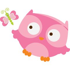 240x240 Cute Pink Baby Owl Clip Art