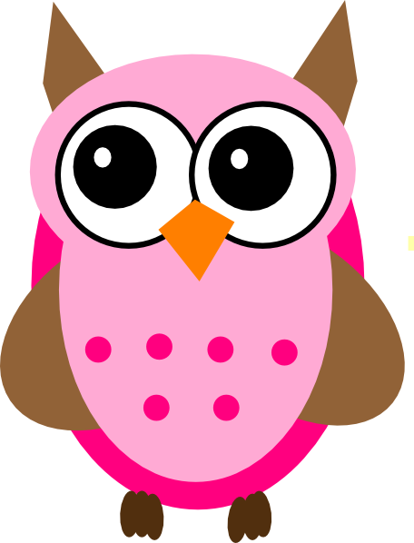 456x598 Pink Brown Owl Clip Art