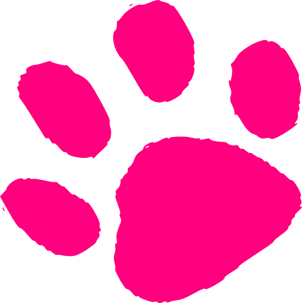 594x597 Pink Paw Print Clip Art
