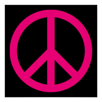 324x324 Pink Peace Sign Posters Zazzle