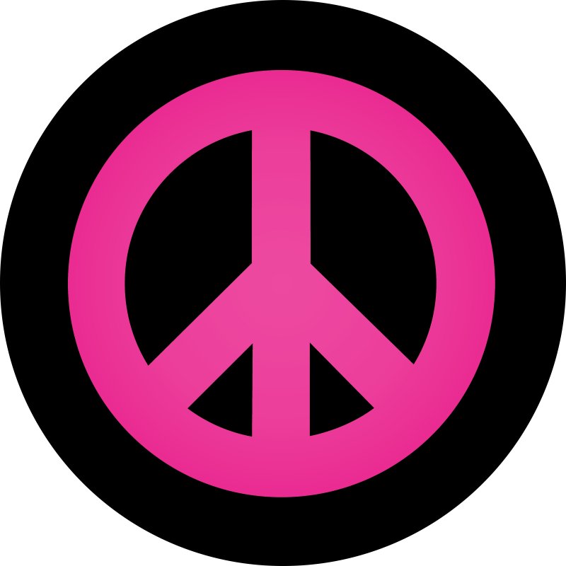 800x800 Super Pink Peace Sign Tire Cover