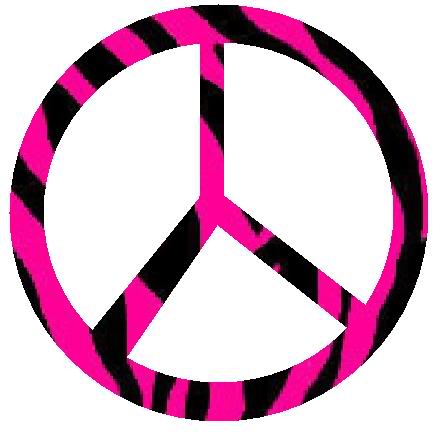 445x435 Pink Zebra Peace Signs