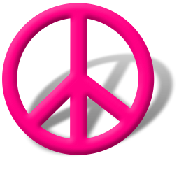 256x256 Hot Pink Peace Sign Icon