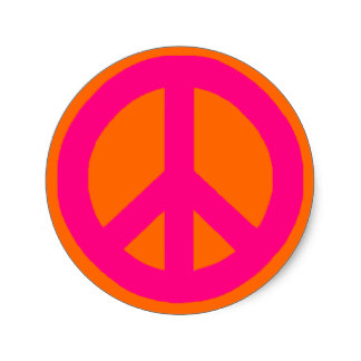 324x324 Custom Pink Peace Sign Stickers Zazzle.ca