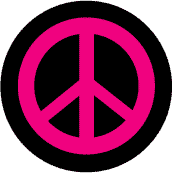 172x173 Pink Peace Sign On Black Background Poster