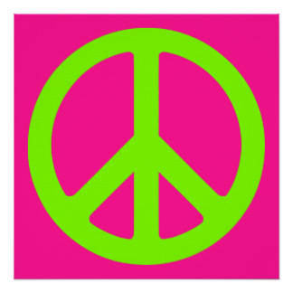 324x324 Pink Peace Sign Posters Zazzle
