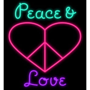 295x295 A Pink Heart With A Peace Sign Inside. Above The Heart It Reads
