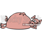 170x170 Clipart Illustration Of A Roasted Pink Pig With An Apple In Its