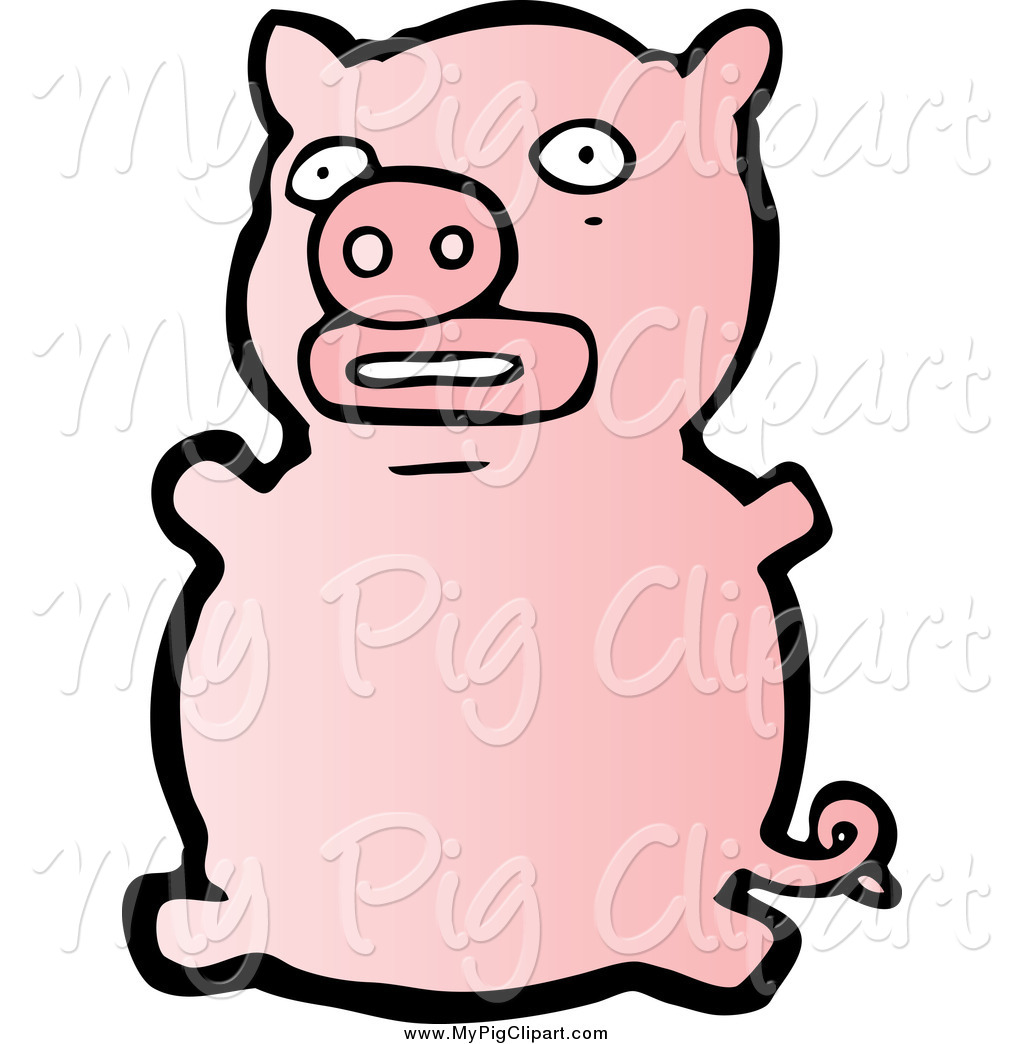 1024x1044 Scared Pig Clipart