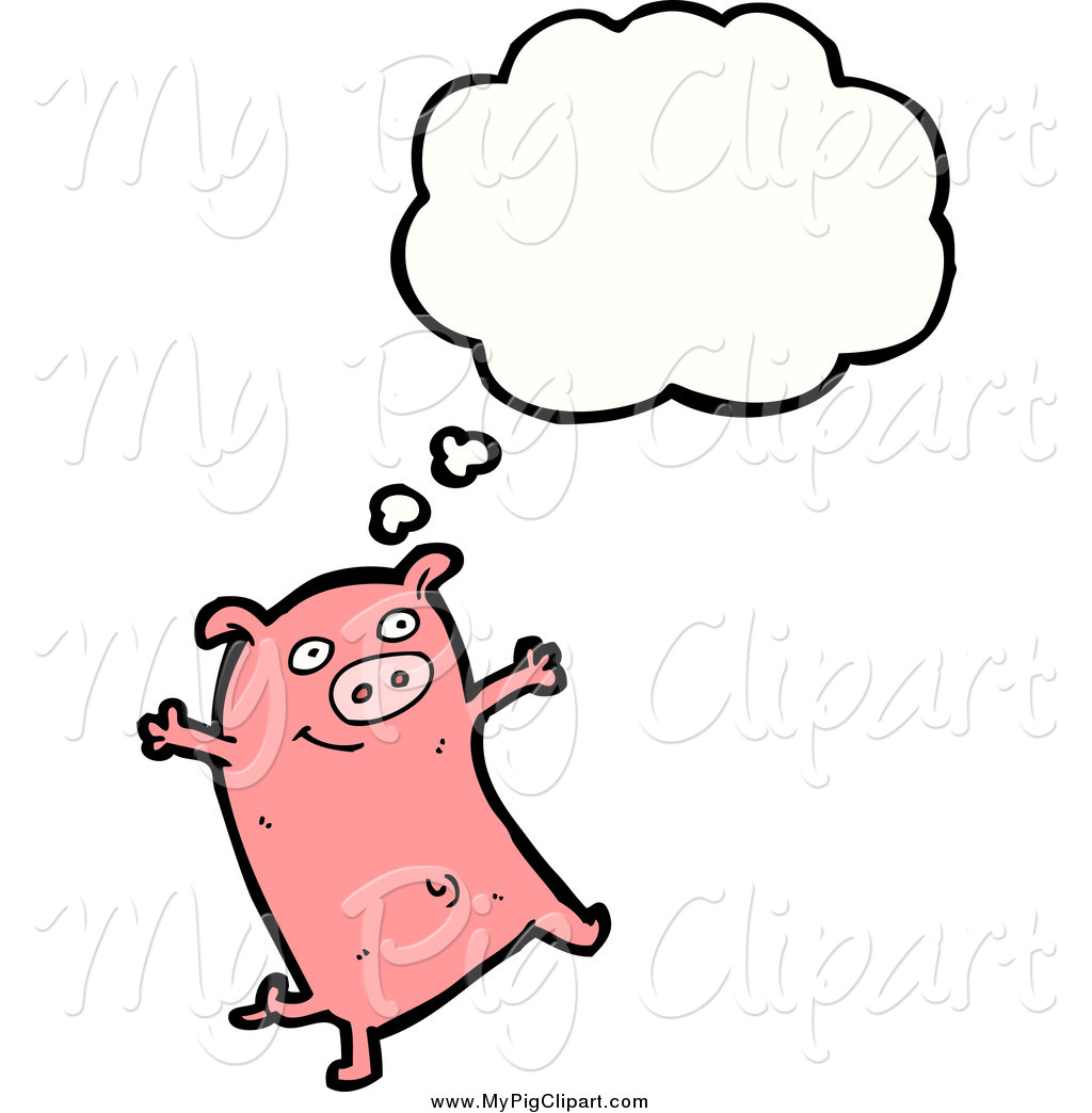 1024x1044 Swine Clipart Of A Thinking Pink Pig By Lineartestpilot