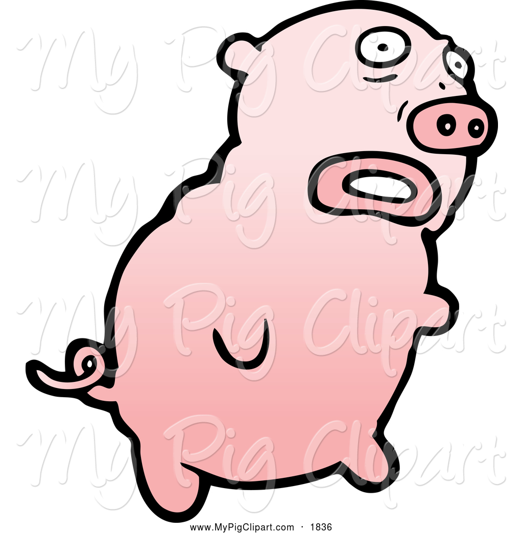 1024x1044 Swine Clipart Of A Worried Pink Pig By Lineartestpilot