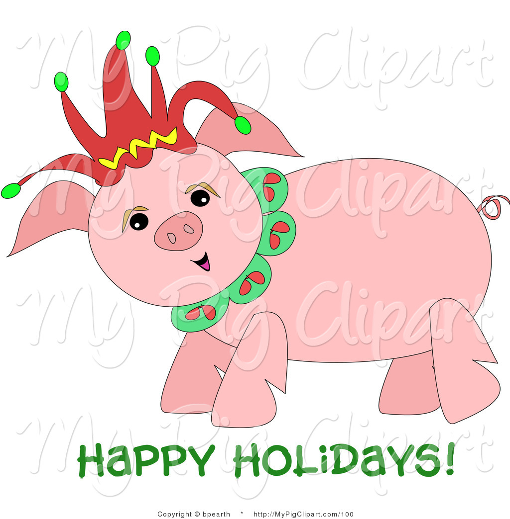 1024x1044 Christmas Pig Clipart