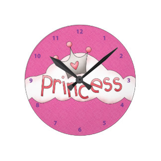 324x324 Pink Princess Crown Wall Clocks
