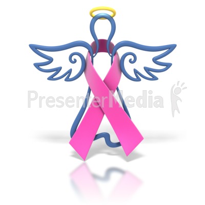 400x400 Angel Outline Hot Pink Ribbon