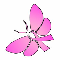 250x250 Breast Cancer Butterfly Ribbon Temporary Tattoo (10