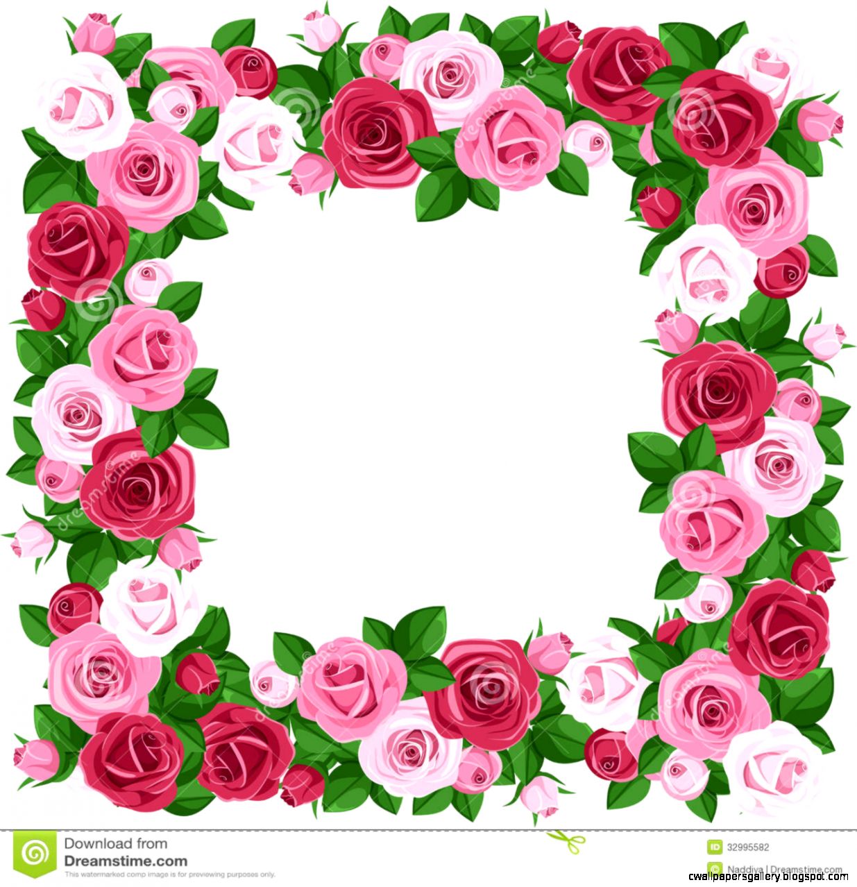1235x1278 Pink Rose Clip Art Border Wallpapers Gallery