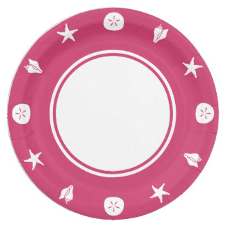 324x324 Pink Seashell Plates Zazzle