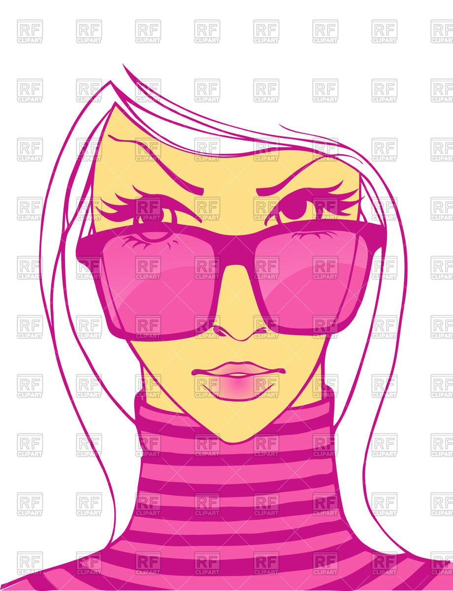 920x1200 Woman In Pink Sunglasses Royalty Free Vector Clip Art Image