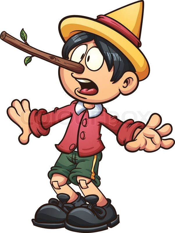 602x800 Pinocchio A Big Nose. Vector Clip Art Illustration