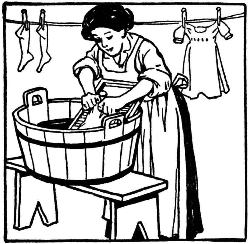 820x804 Pioneer Clipart Washing Clothes