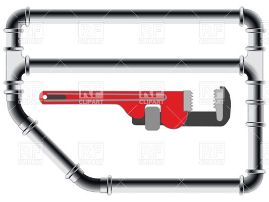 533x400 Tubing And Gas Pipe Wrench Royalty Free Vector Clip Art Image